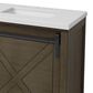 Lexora Home Marsyas 84" Double Bathroom Vanity in Rustic Brown with White Quartz Top and Rectangular Sinks, , large