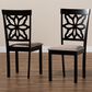 Baxton Studio Samwell Side Chair with Sand Cushion in Dark Brown (Set of 2), , large