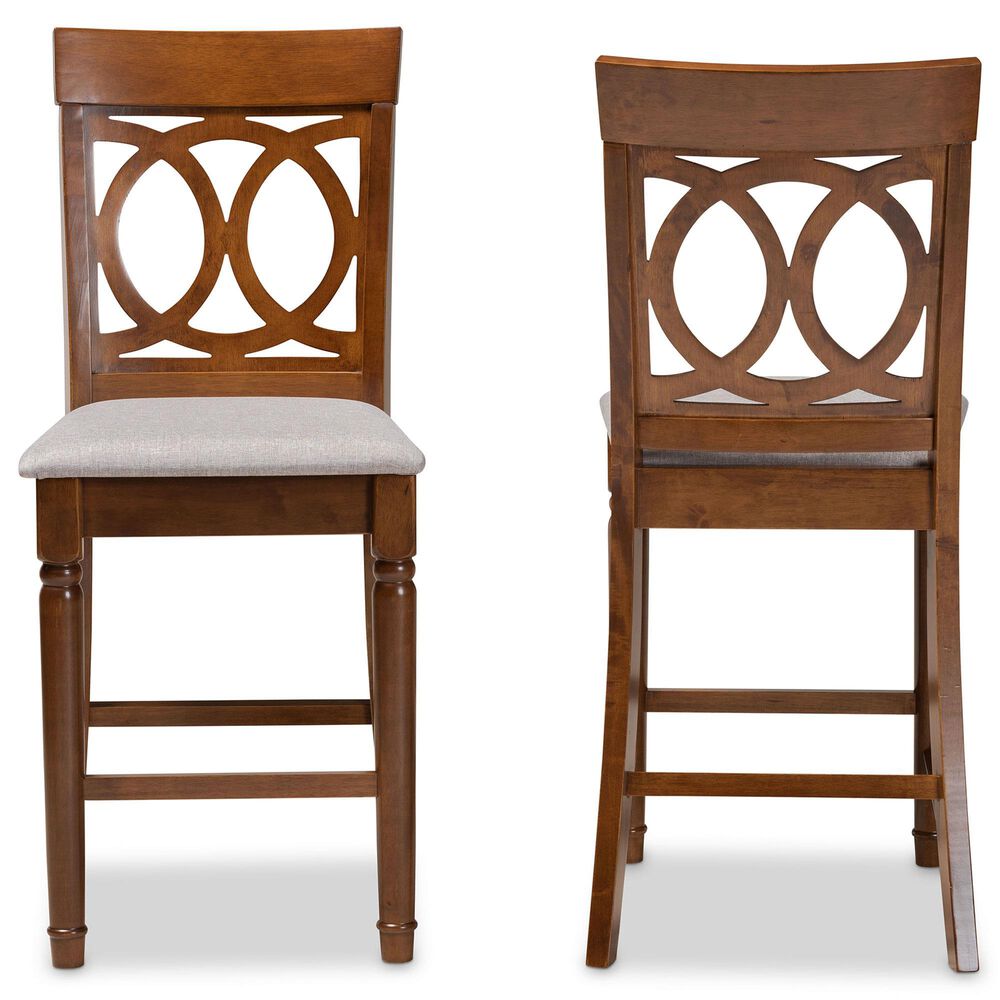 Baxton Studio Violet Counter Height Pub Chair in Walnut Brown (Set of 2), , large