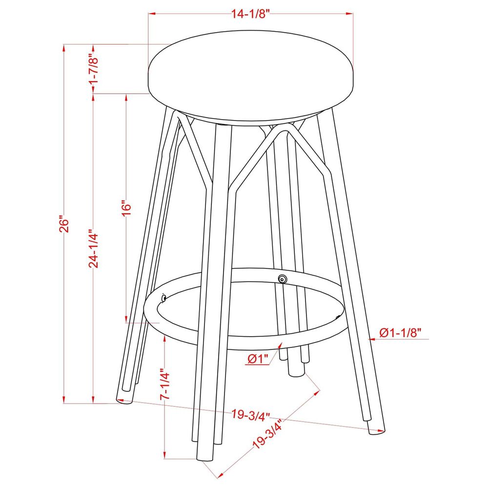 Furniture of America Eldridge 26&quot; Patio Bar Stool in Natural, Navy and Gray &#40;Set of 2&#41;, , large