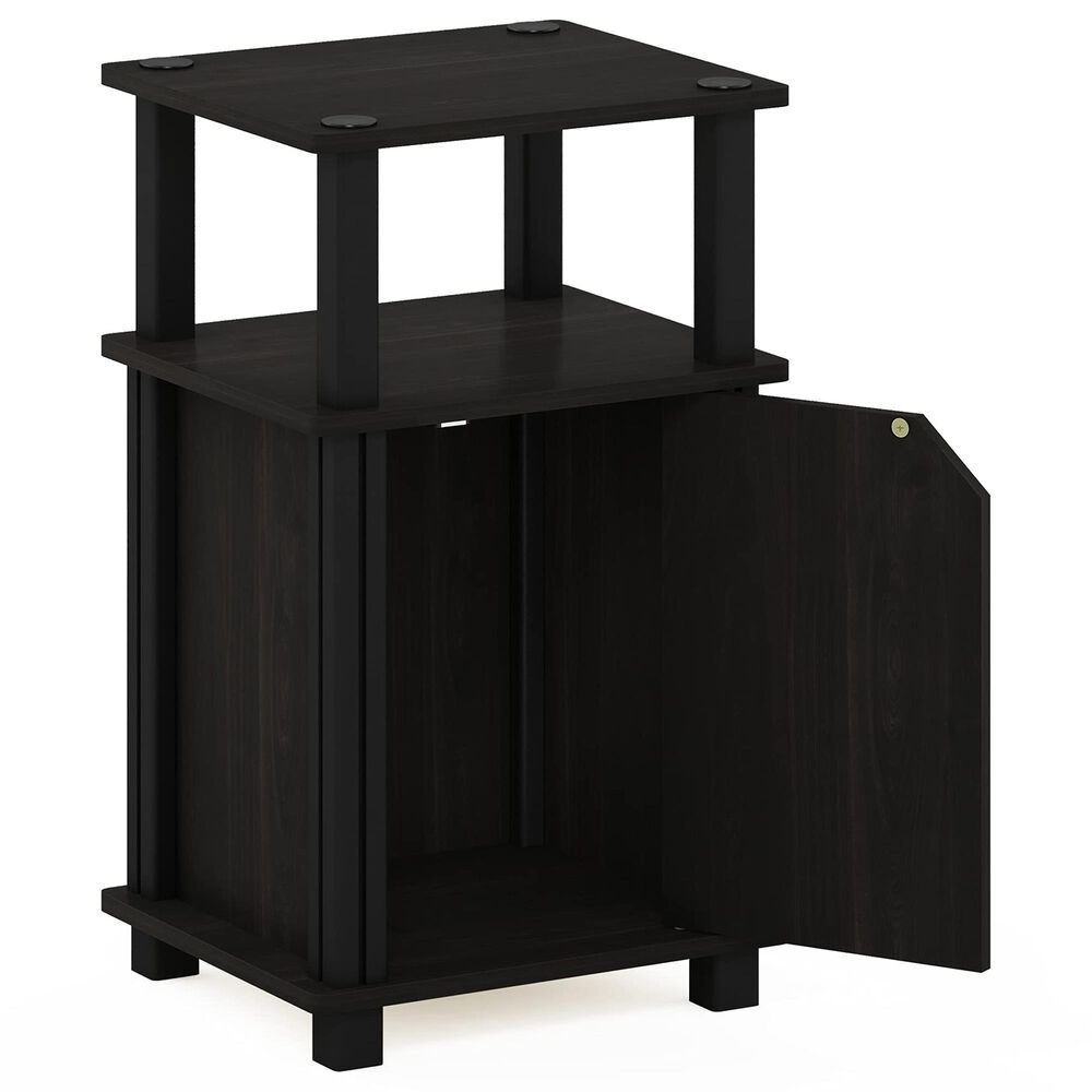 HOMLUX Brahms 3-Tier End Table in Espresso and Black, , large