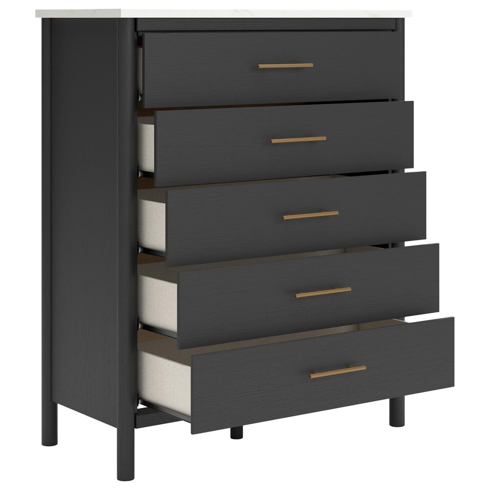 Ashley Cadmori 5-Drawer Chest in Matte Black and White, , large