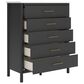 Ashley Cadmori 5-Drawer Chest in Matte Black and White, , large