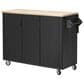HOMLUX 51" Fluted Kitchen Island with Drop Leaf in Black Ash, , large
