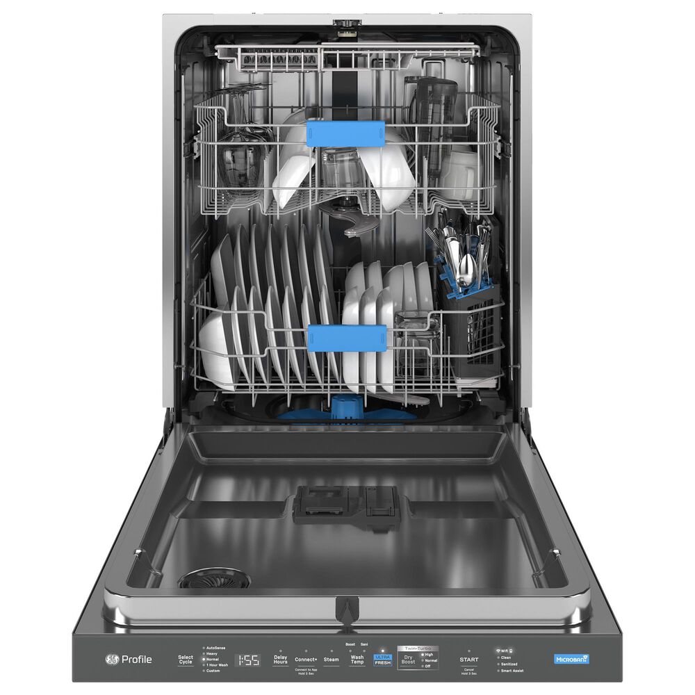 GE Profile 24" Smart Built-In Dishwasher with 42 dBA in Fingerprint Resistant Black Stainless, , large