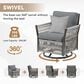 Sunwell Garden Swivel Chair Table Set in Dark Grey (Set of 3), , large