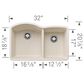 Blanco Diamond 32" 1-3/4 Double Bowl Kitchen Sink in Soft White, , large