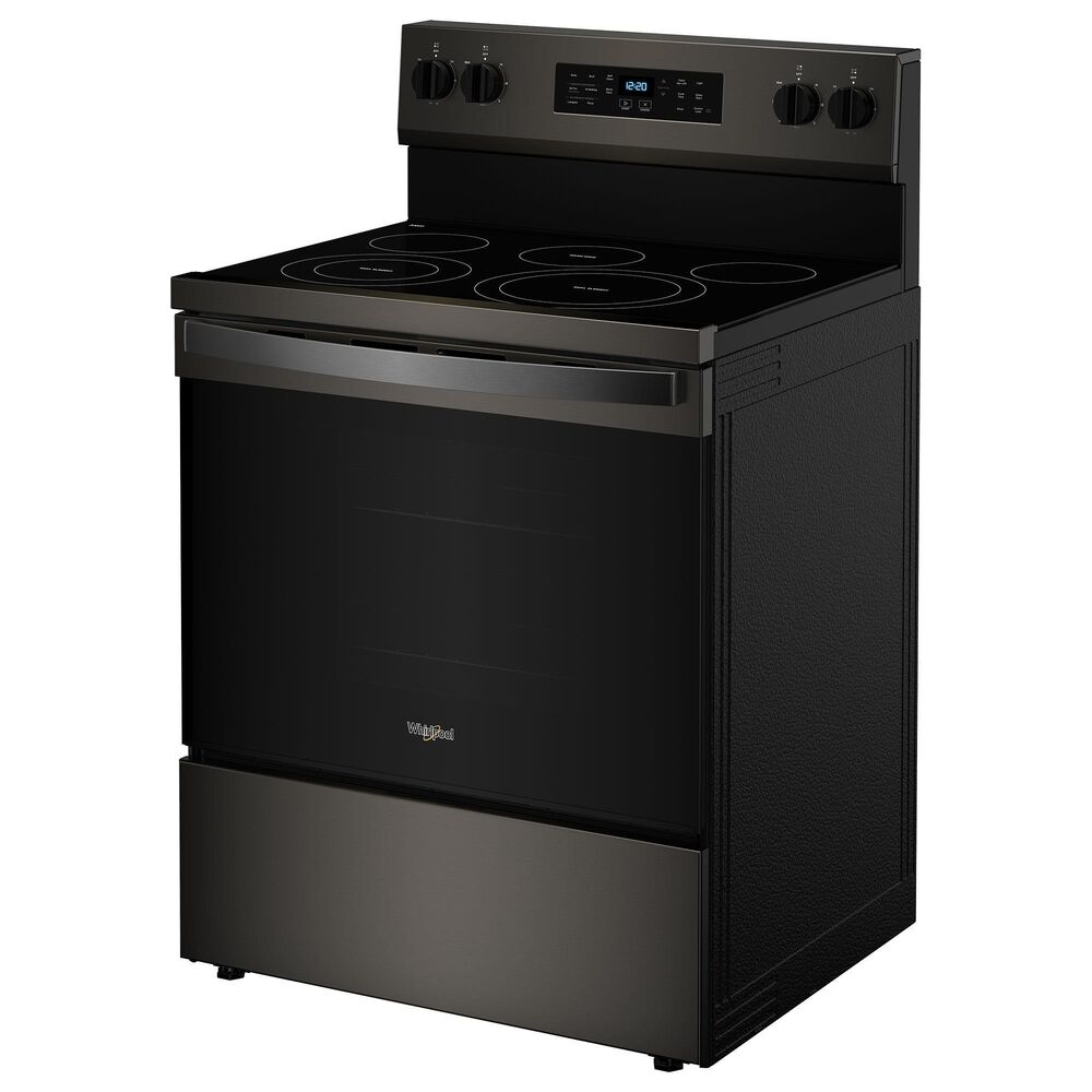 Whirlpool 5.3 Cu. Ft. Energy Star Electric Range with Air Cooking Technology in Black Stainless Steel, , large