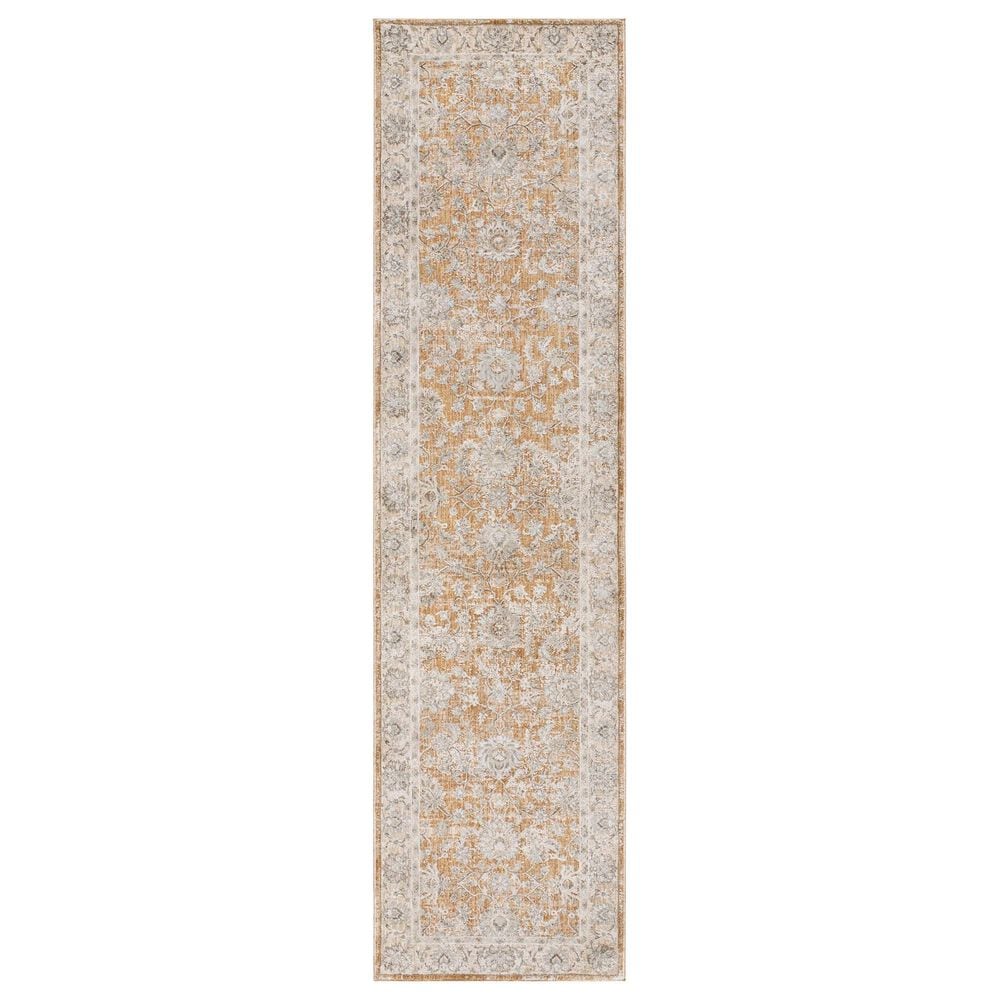 Surya Brunswick Light Brown, Cream, Medium Brown, Light Gray, Charcoal and Mustard 2"7" x 10" Runner, , large