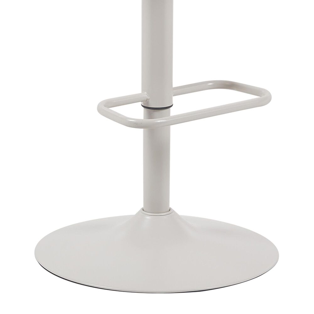 Armen Living Toby Adjustable Swivel Bar Height Stool with Vintage Taupe Upholstery in Ivory, , large