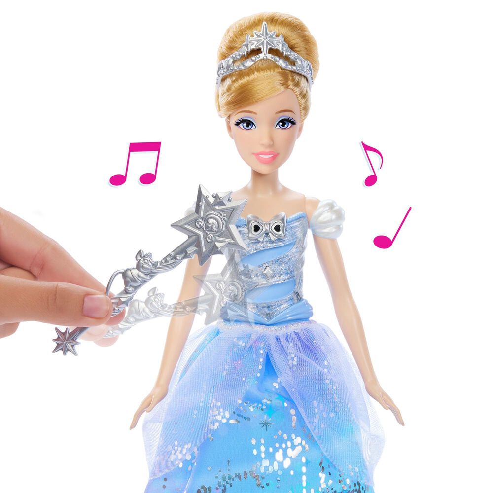 Disney Princess Cinderella Fashion Doll with Enchanted Ball Gown and Lights in Blue, , large