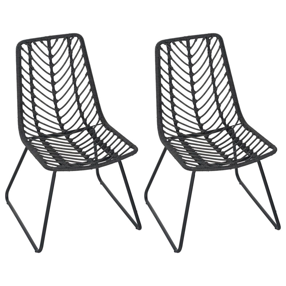 Hearth and Haven Deja Patio Chair with Gray Cushion in Gray &#40;Set of 2&#41;, , large