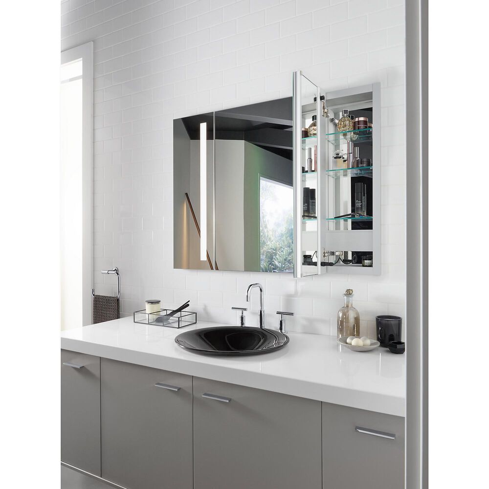 Kohler Verdera 40" x 30" Lighted Medicine Cabinet in Aluminum, , large