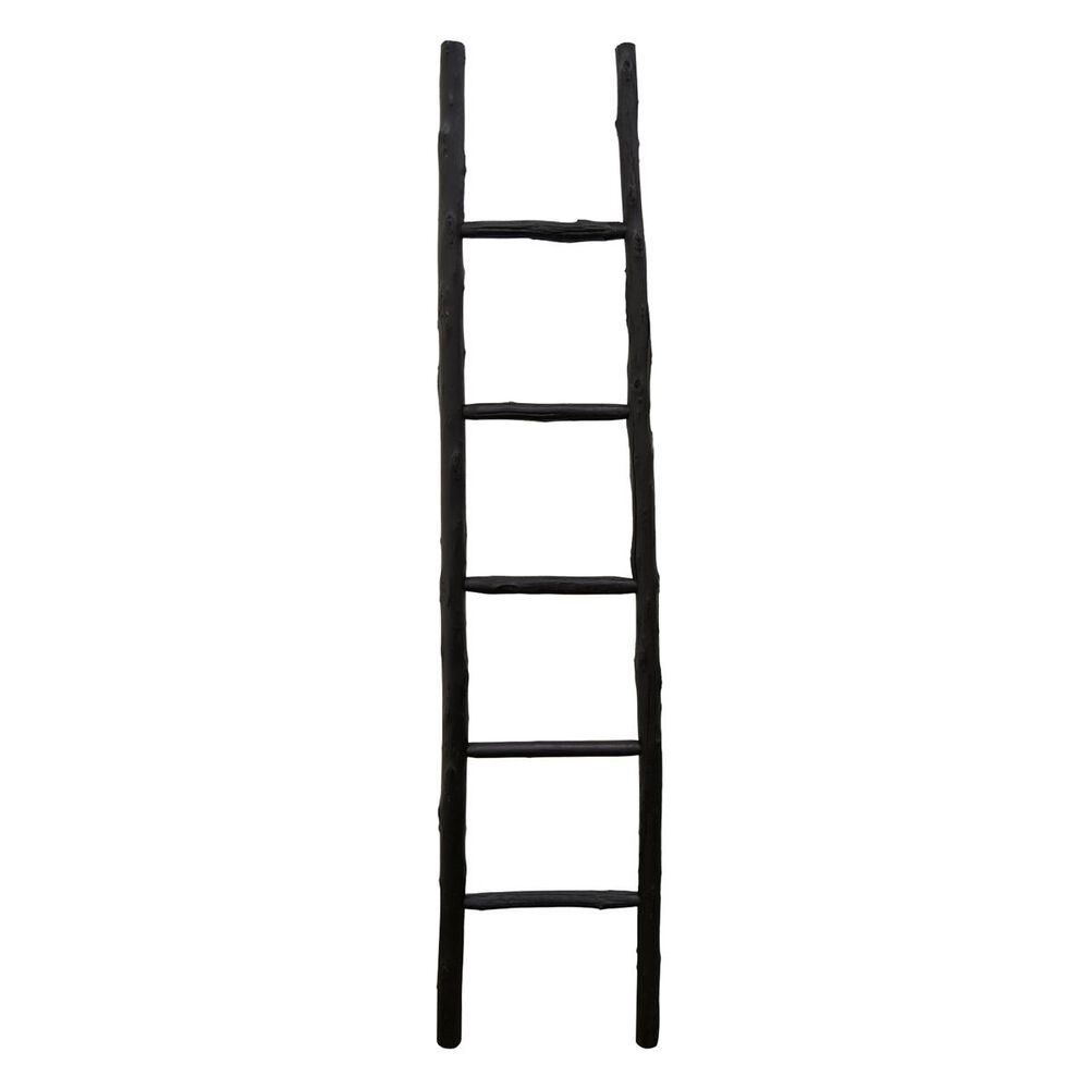 Three Hands Wood Blanket Ladder in Black, , large