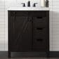 Lexora Home Marsyas 30" Single Bathroom Vanity in Brown with White Quartz Top and Rectangular Sink, , large