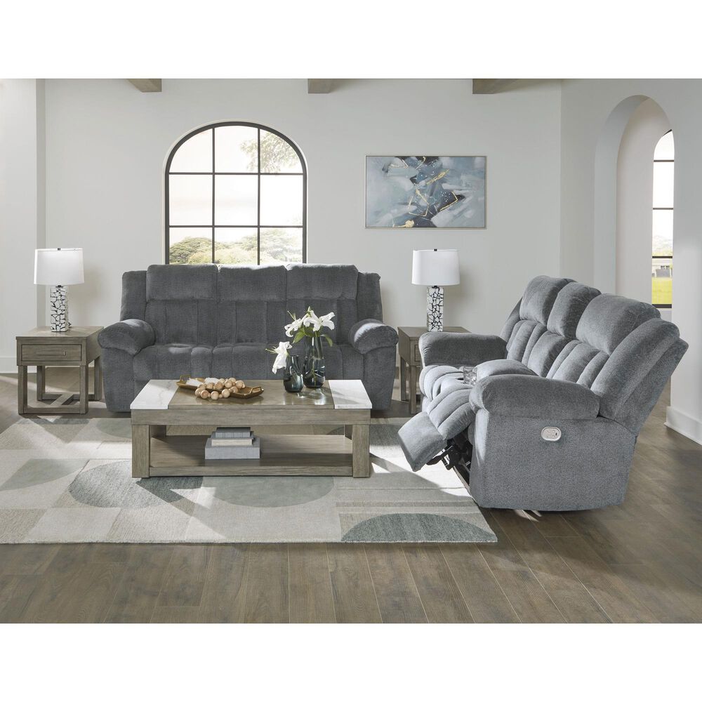 Ashley Tip-Off Power Reclining Sofa in Slate, , large