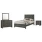 Crown Mark Valor 4-Piece Full Bedroom Set in Gray, , large