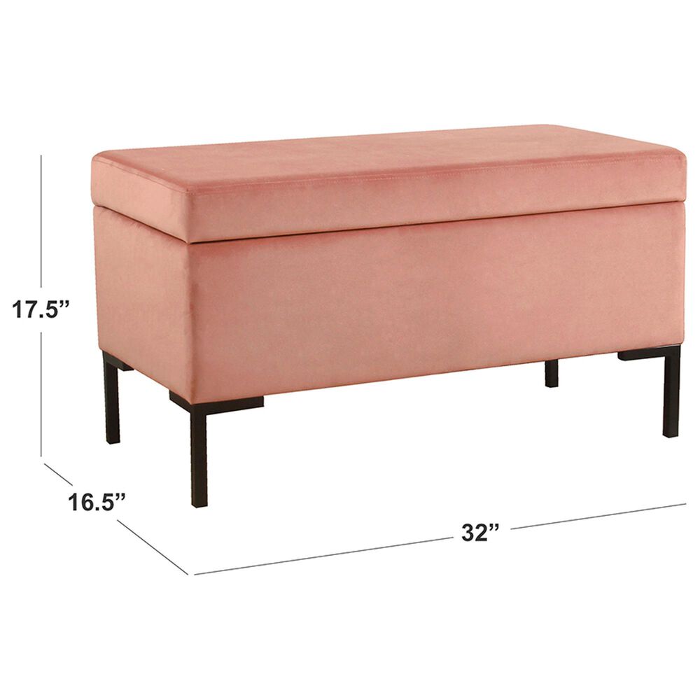 Kinfine Medium Metal Storage Bench in Blush, , large