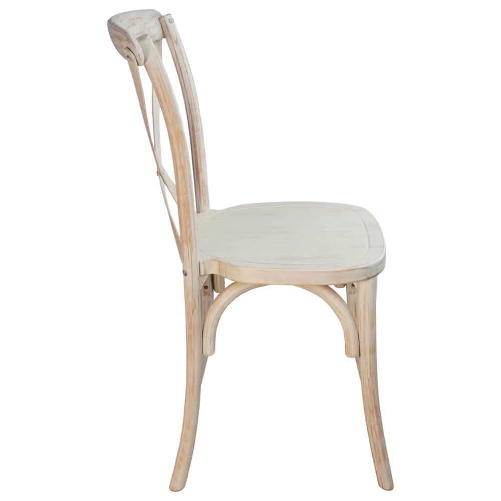 Flash Furniture Advantage XBack Dining Side Chair in Lime Wash NFM