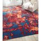 Nourison Prismatic PRS13 7"9" x 9"9" Blue and Flame Area Rug, , large