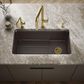 Kohler Cairn 33.5" Undermount Single-Bowl Kitchen Sinks in Matte Brown, , large