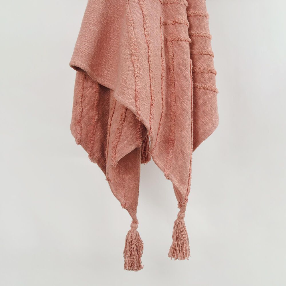 Rizzy Home 50&quot; x 60&quot; Geometric Throw in Coral, , large