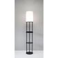 Adesso Charging Station Shelf Floor Lamp with Outlets + USB in Black, , large