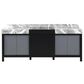 Lexora Home Zilara 84" Double Bathroom Vanity in Black and Grey with 11 cm Castle Grey Marble Top and Rectangular Sinks, , large