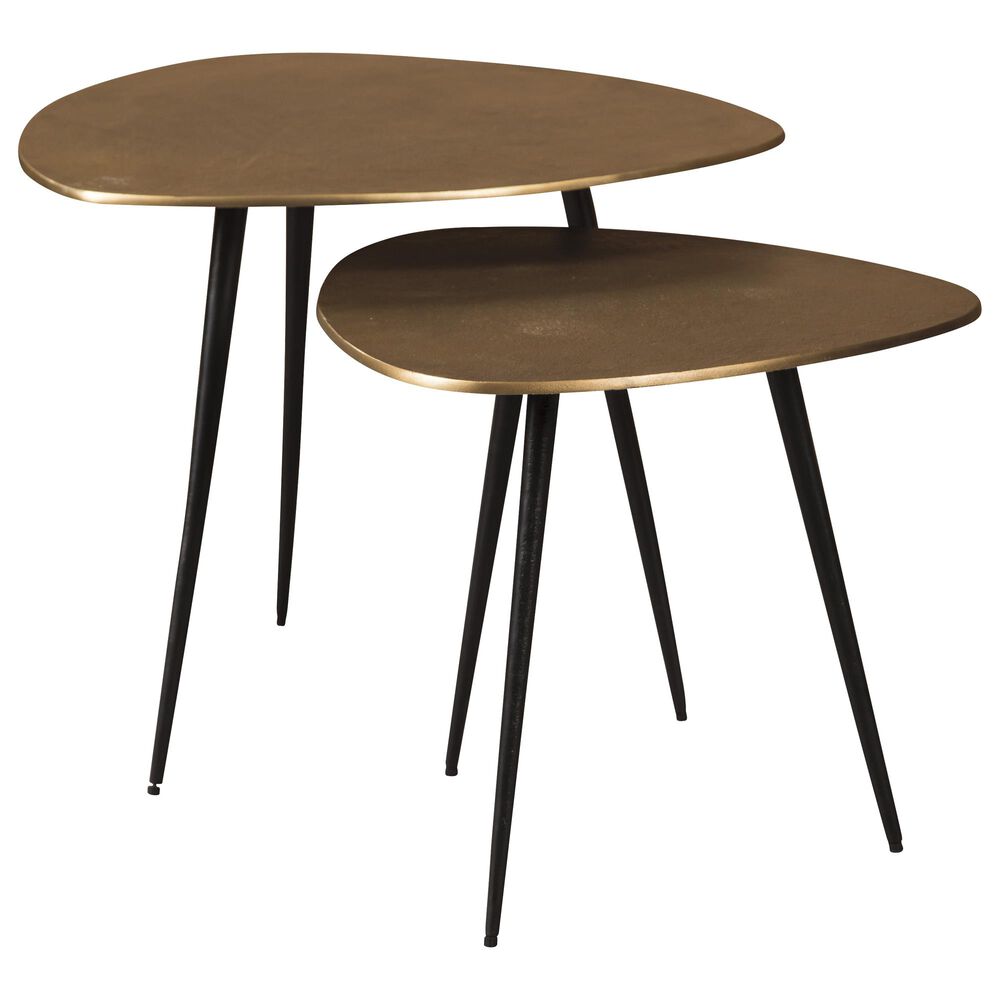 Signature Design by Ashley Shemleigh Accent Table Set Black and Brass, , large