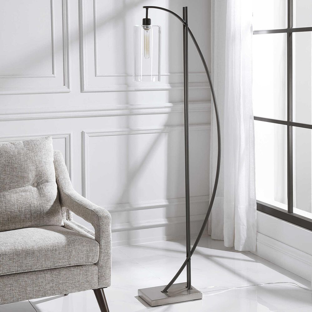 Uttermost Gateway Floor Lamp in Matte Black, , large