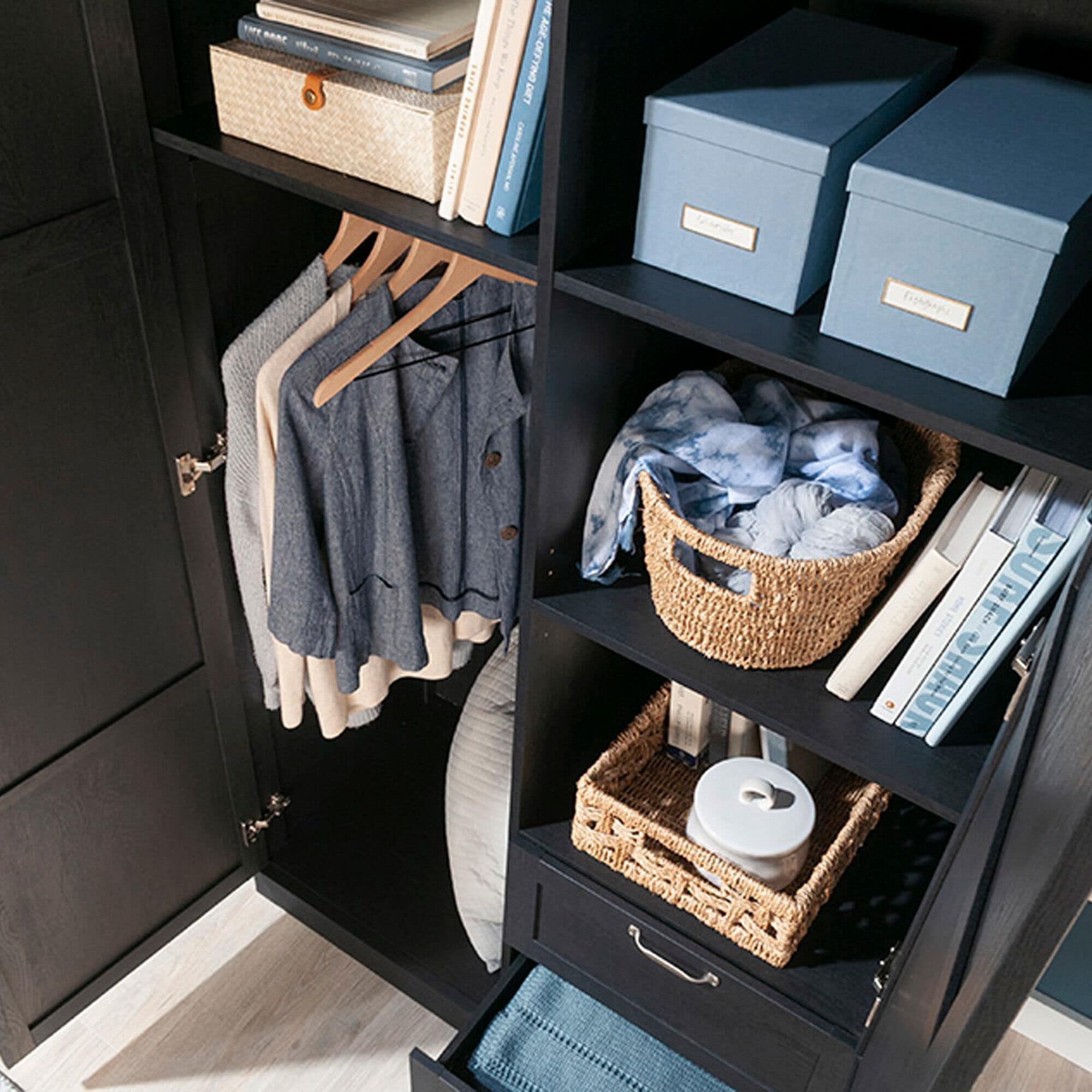 Sauder Select Wardrobe in Raven Oak