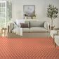 Nourison Twist Reversible 8" x 10" Coral Indoor/Outdoor Area Rug, , large
