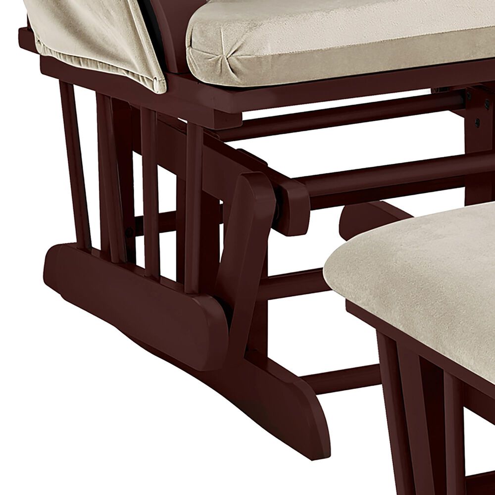 Suite Bebe Memphis Glider and Ottoman with Beige Cushion in Espresso, , large