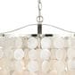 Vaxcel Lighting Elsa 3-Light Coastal Capiz Shell Waterfall Pendant in Satin Nickel, , large