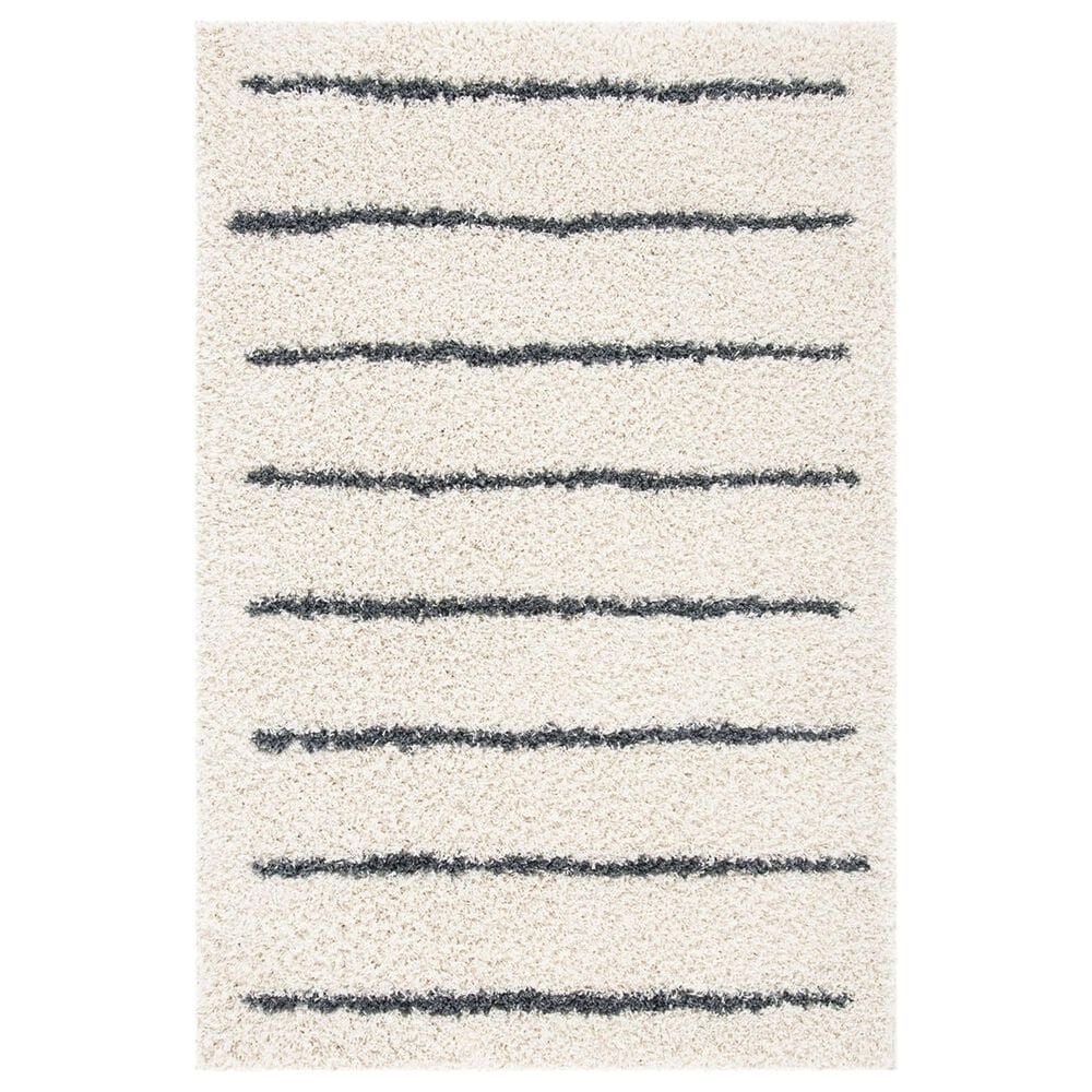 Safavieh Venus Shag VNS604B 10" x 14" Ivory and Dark Grey Area Rug, , large