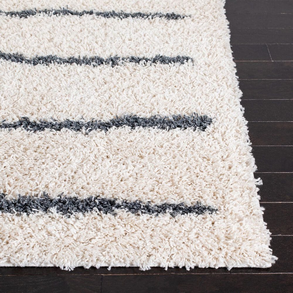Safavieh Venus Shag VNS604B 2&#39;2&quot; x 12&#39; Ivory and Dark Grey Runner, , large