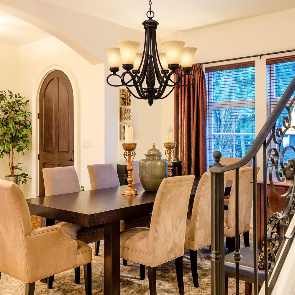 Golden Lighting Torbellino 6-Light Chandelier in Cordoban Bronze, , large