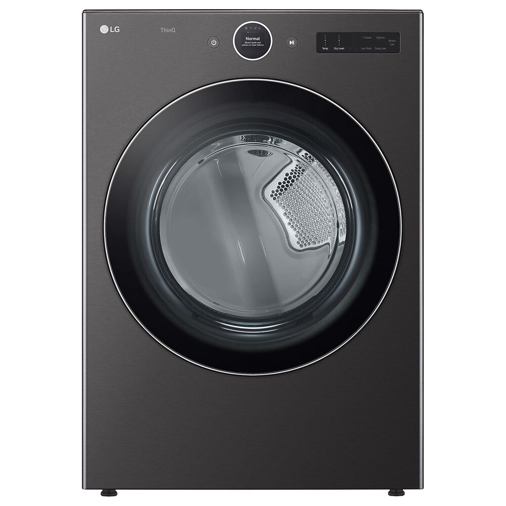 LG 7.4 cu. ft. Ultra Large Capacity Smart Front Load Electric Dryer with Built-In Intelligence & TurboSteam in Black Steel, , large