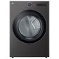LG 7.4 cu. ft. Ultra Large Capacity Smart Front Load Electric Dryer with Built-In Intelligence & TurboSteam in Black Steel, , large