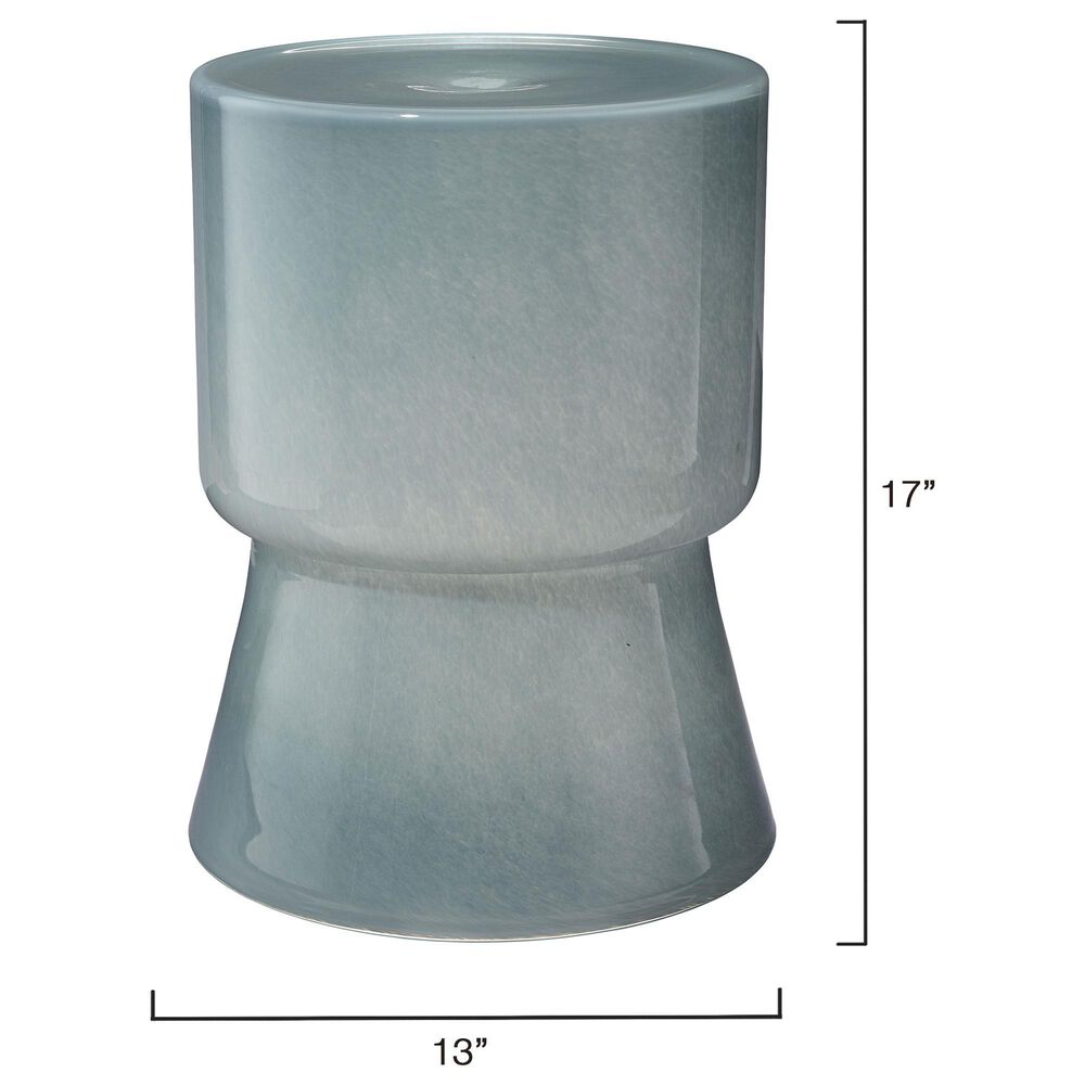 Splendor Living Upland Glass Garden Stool in Blue, , large