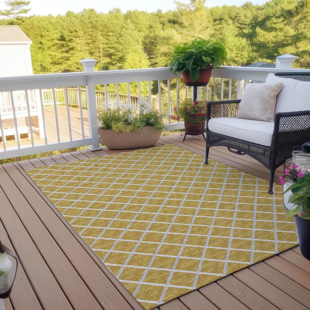 Dalyn Rug Company York 9&#39; x 12&#39; Gold Indoor/Outdoor Area Rug, , large