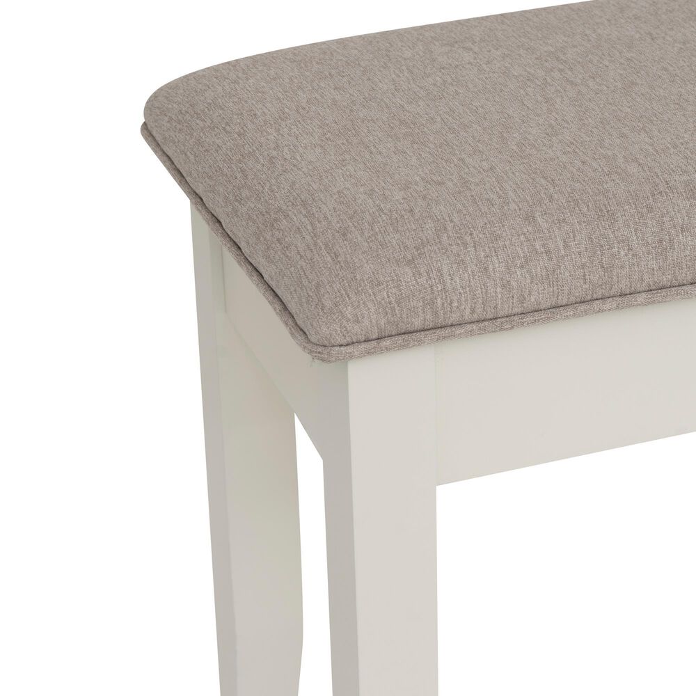 Linon Home Decor Jane Storage Bench with Light Grey Cushion in Vanilla White, , large