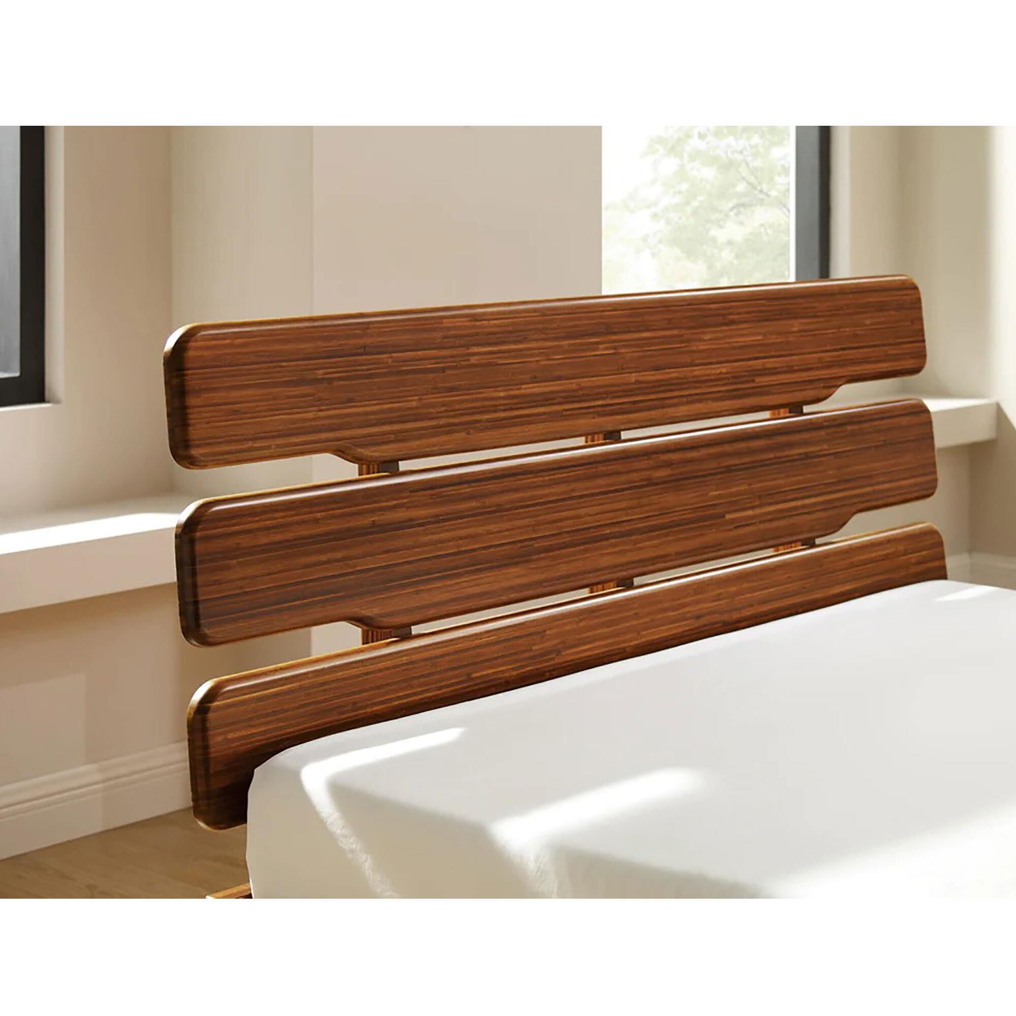 Natural Bamboo Furnishings Queen Bed and Two Nightstands in Amber