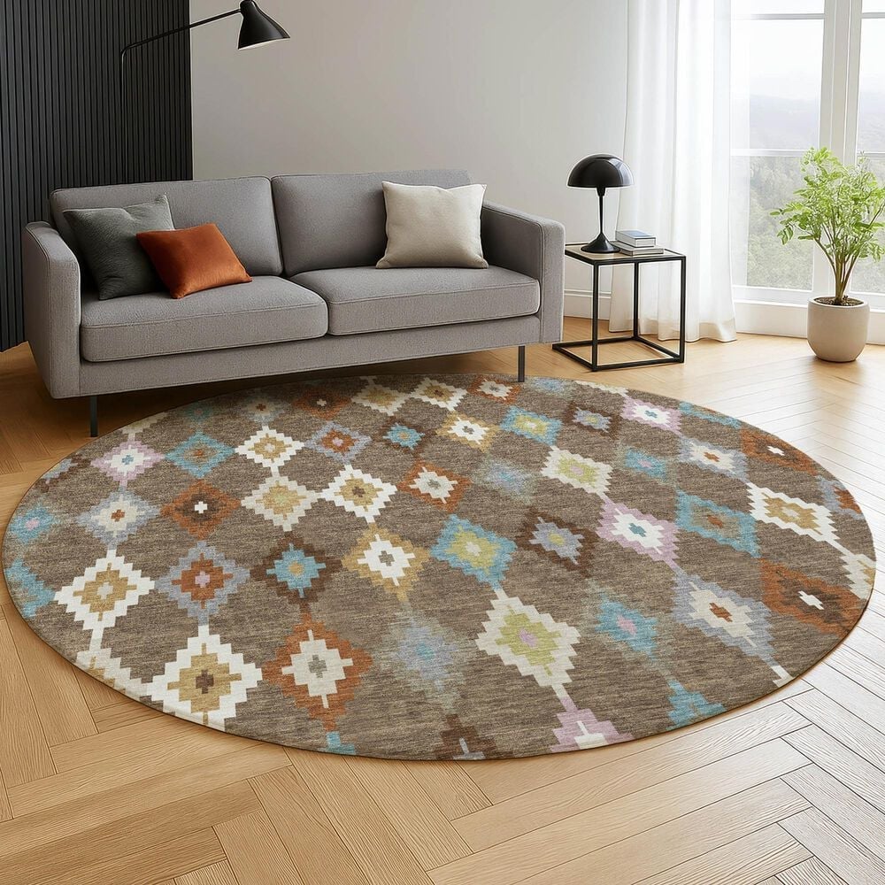 Dalyn Rug Company Kenner KN10 Chocolate 8' Round Area Rug, , large