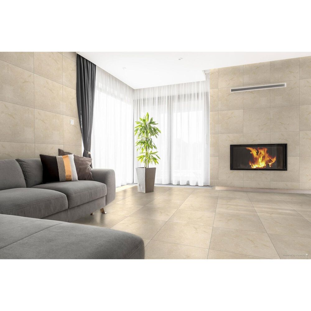 Emser Crema Marfil Plus 24&quot; x 24&quot; Marble Tile, , large