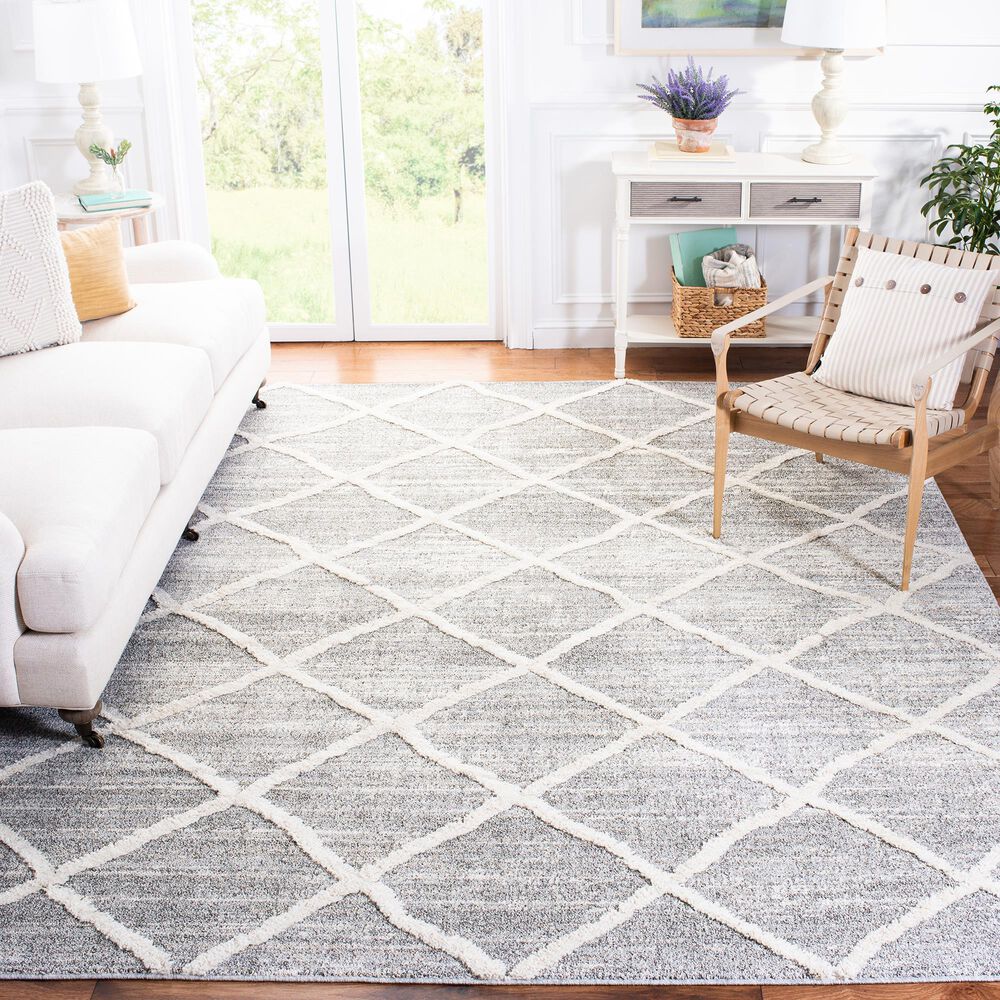 Safavieh Martha Stewart Lucia Shag MSR0720A 9&#39; x 12&#39; White and Light Grey Area Rug, , large