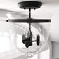 Hunter Belltown 3-Light Semi-Flush Mount in Natural Iron, , large