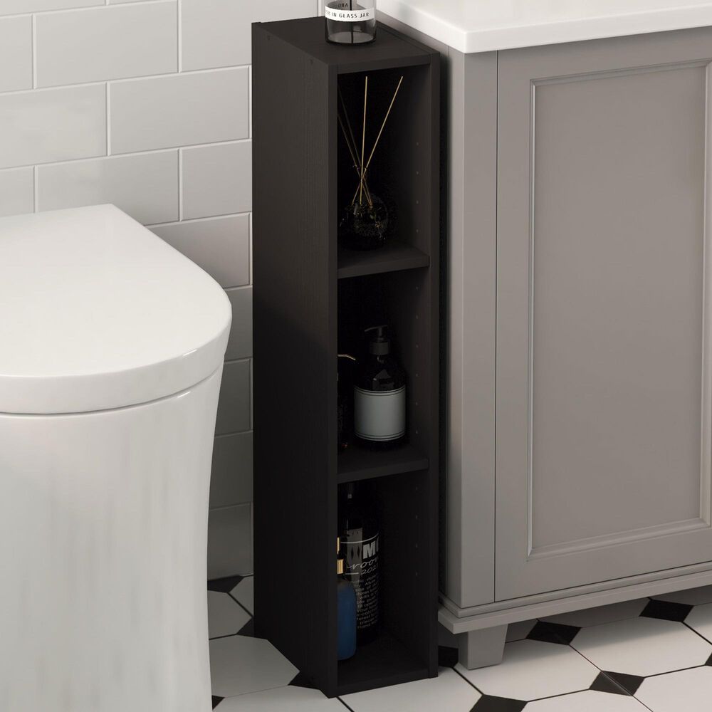 HOMLUX 6" 3-Tier Space Saving Bookcase with Open Adjustable Shelves in Blackwood, , large