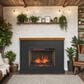 Legends Home Washington Fireplace Mantel with Fireplace Insert in Seal Skin Black and Whiskey, , large