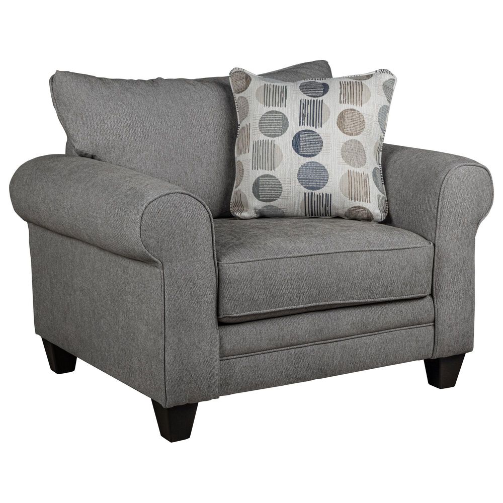 Fusion Furniture Amos Pebble Queen Stationary Sleeper Sofa in Gray, , large